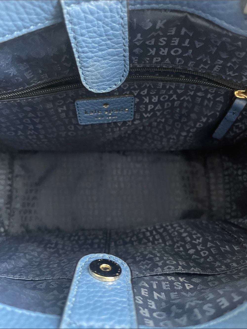 kate spade Blue, White & Navy Leather Crossbody Satchel - Picture 3 of 9